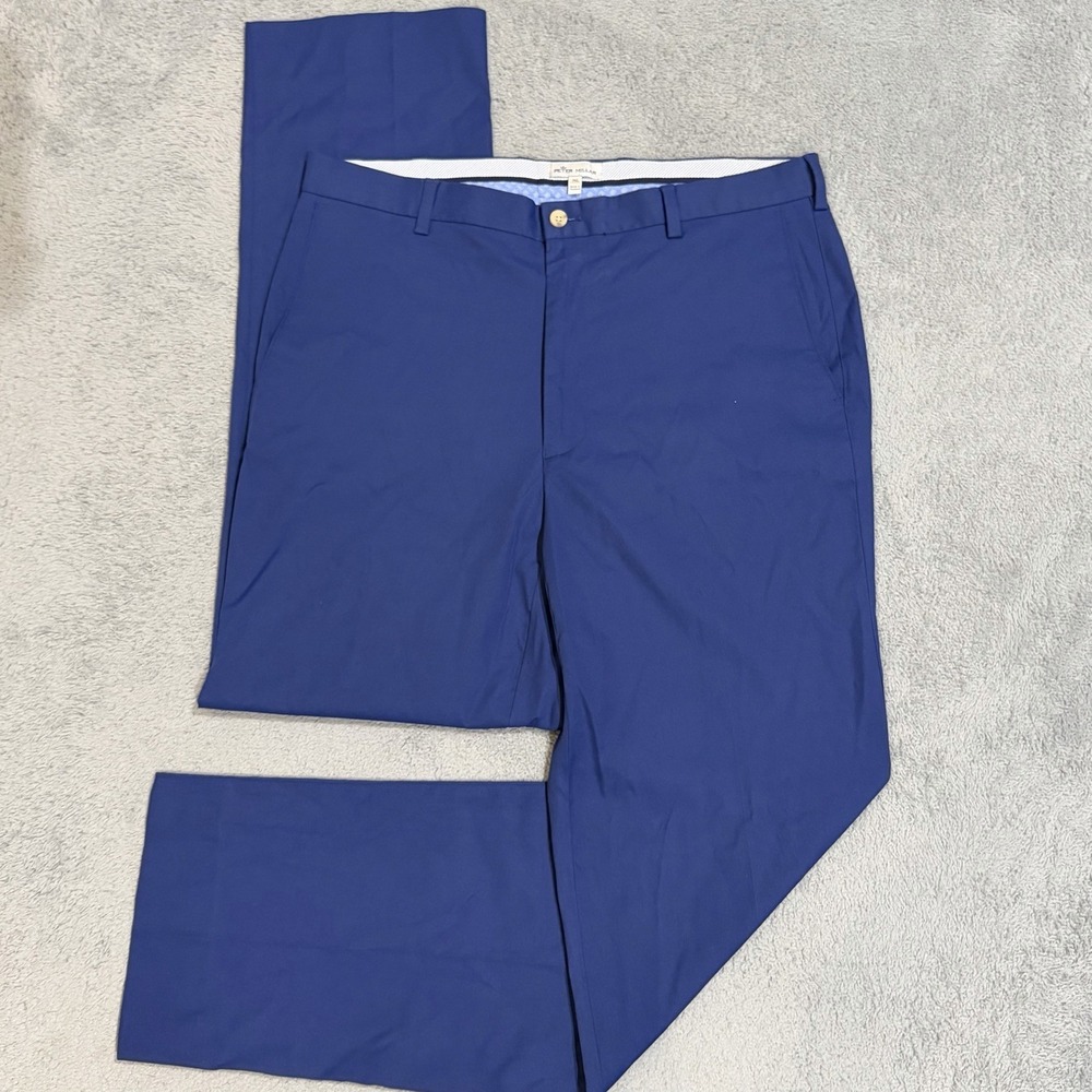 Peter Millar Crown Sport EB Pants Men 36x33 Royal Blue Performance Golf Trousers